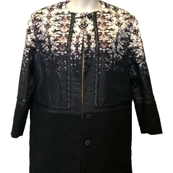 Roberto Cavalli Women's Cappotto Woven Wool Coat W/Leather Trim Size 40 IT/4 US